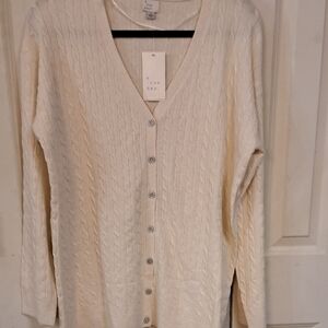 NWT A NEW DAY  Cream Cable Knit Cardigan